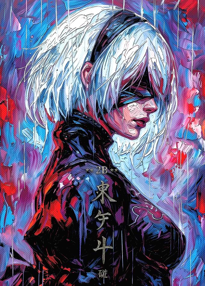 2B Nier Automata Oil Painting Portrait