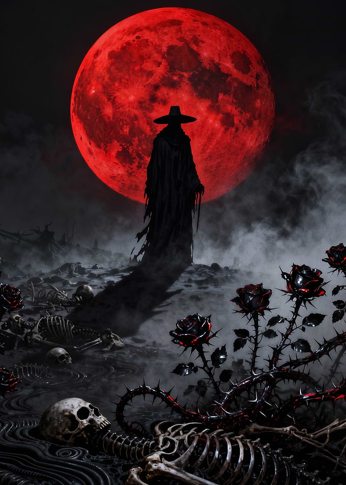 Grim Reaper Under Blood Moon