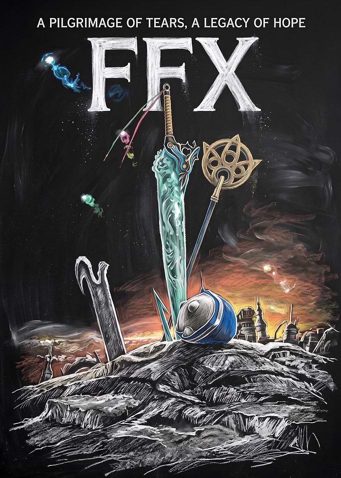 Final Fantasy X Chalk Art Poster