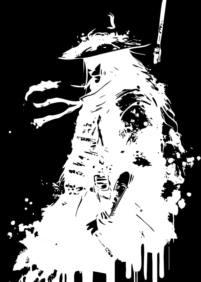 Black and White Samurai Silhouette