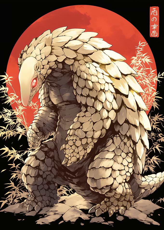 Armored Pangolin Warrior Illustration