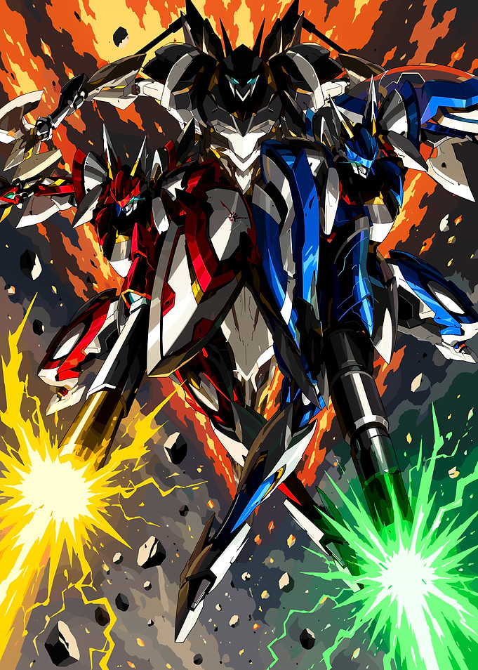 Iron Saga Three Mecha Warriors in Battle
