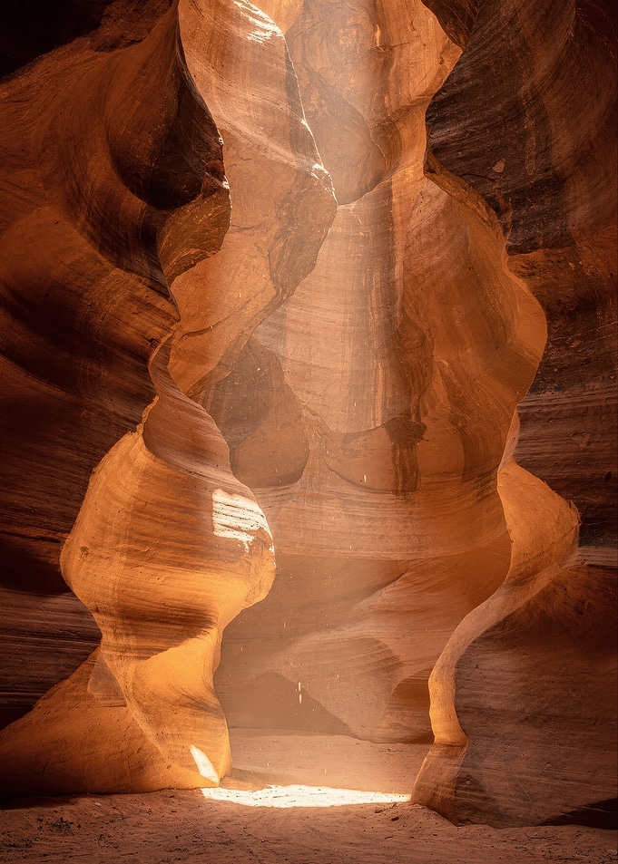 Sunlight Streaming into Antelope Canyon