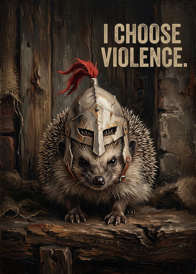 Warrior Hedgehog I Choose Violence