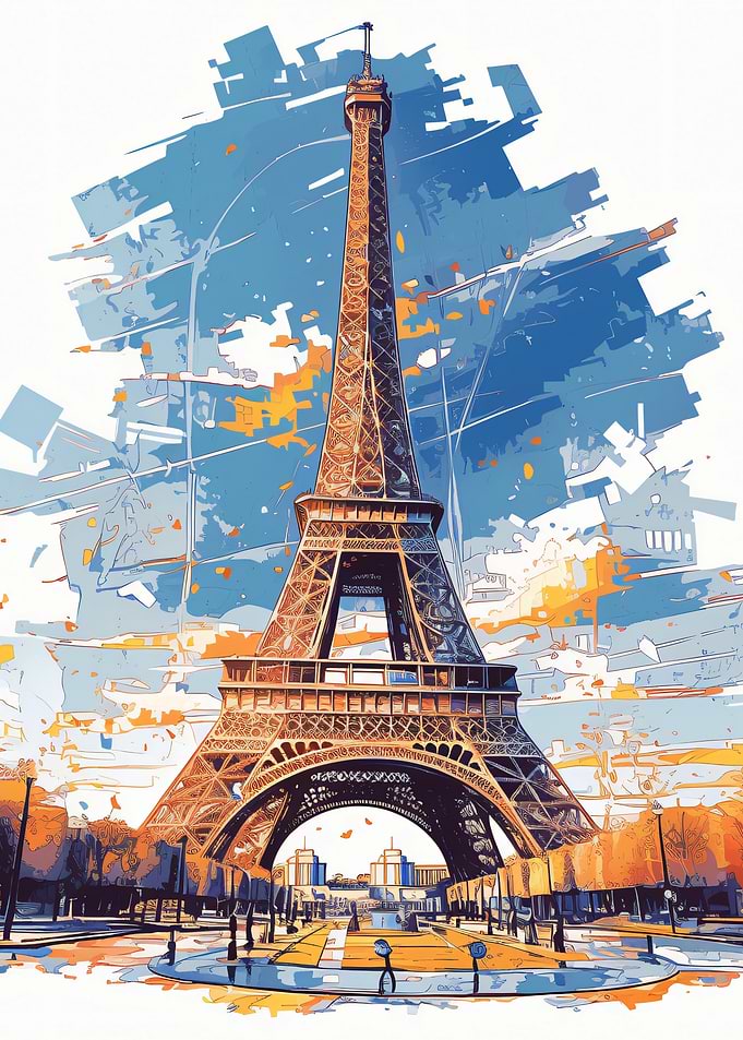 Artistic Illustration of Eiffel Tower