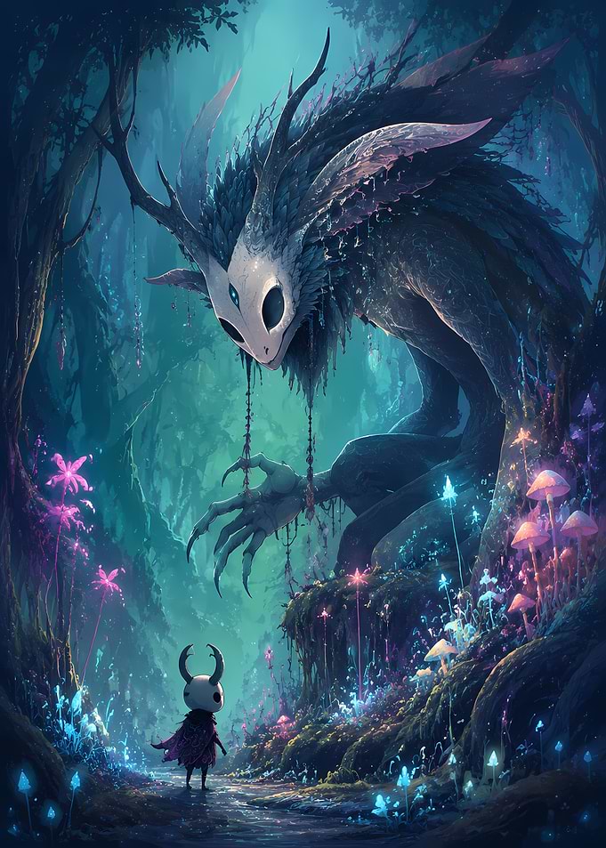 Hollow Knight Encountering Forest Spirit