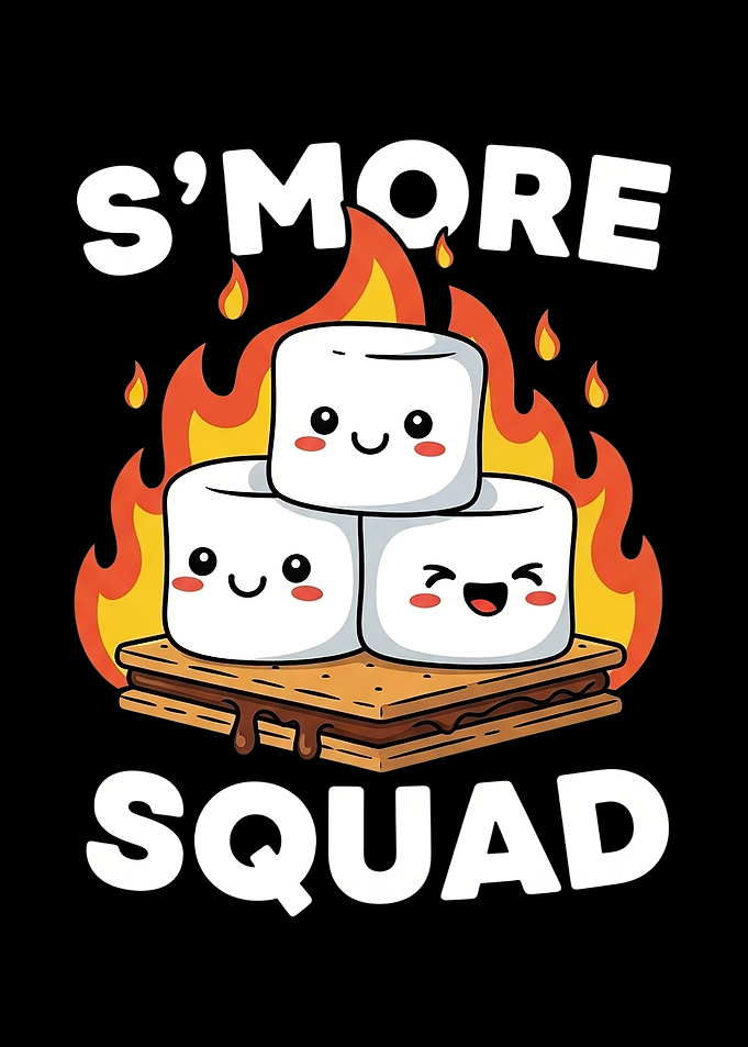 S'more Squad Cute Marshmallow Illustration
