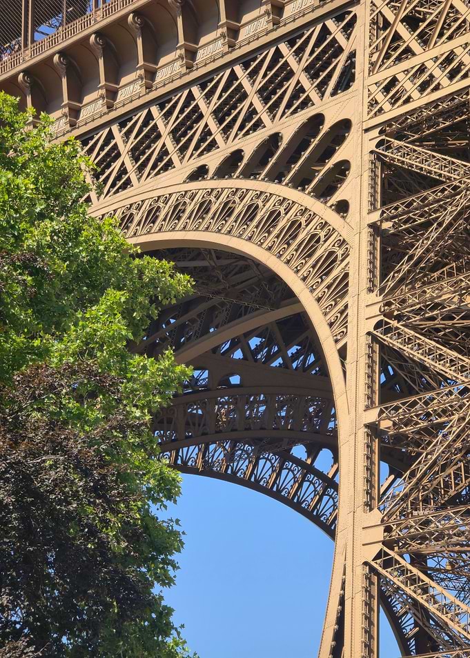 Close-up of Eiffel Tower Arch