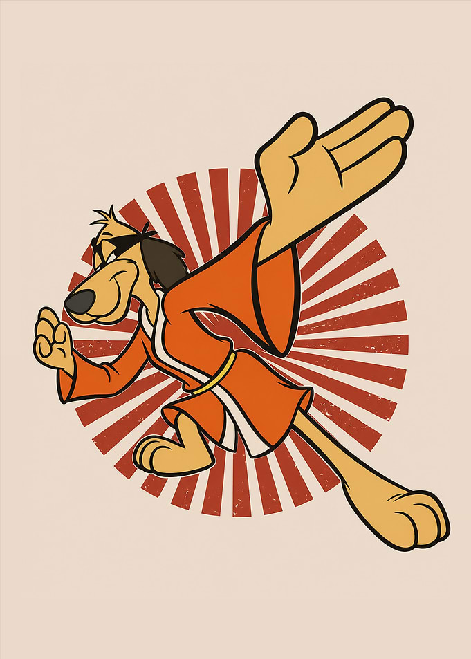 Kung Fu Dog Cartoon Illustration