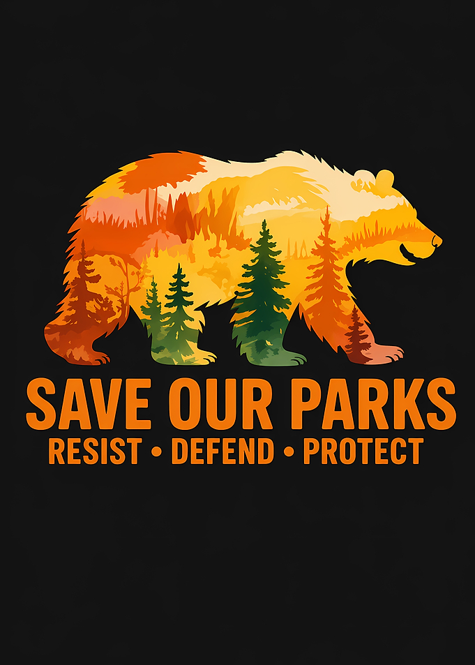 Save Our Parks Bear Graphic