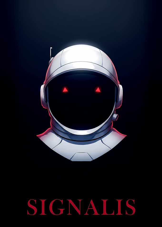Signalis Astronaut Helmet Minimalist Poster