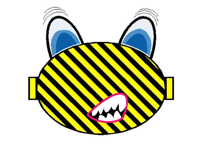 Yellow and Black Striped Cartoon Character
