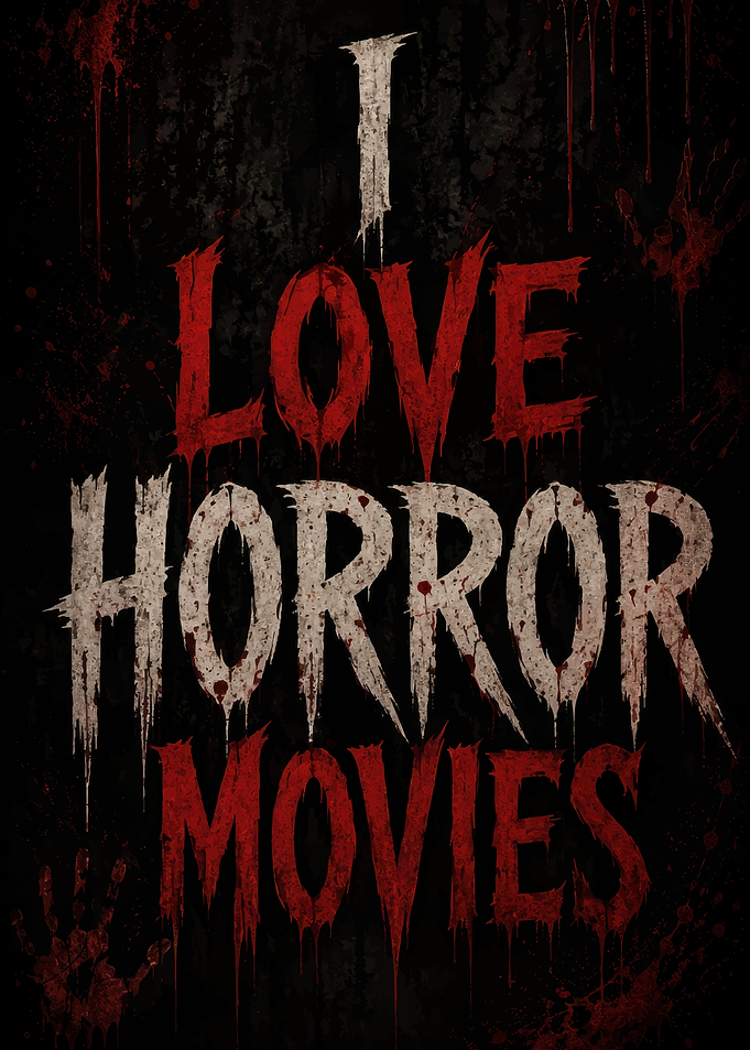 I Love Horror Movies Text Art
