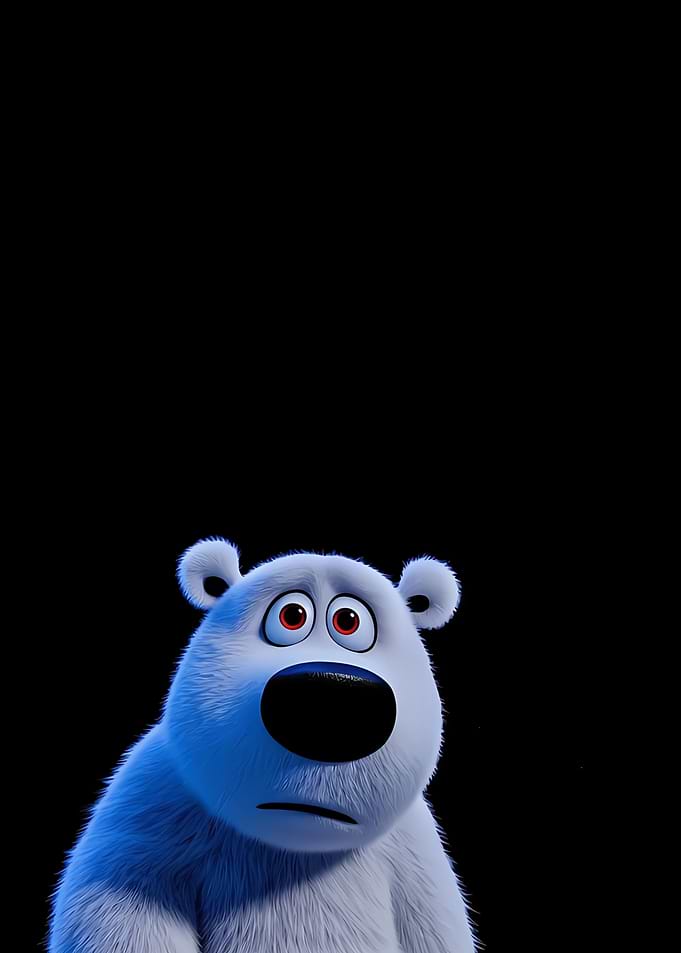Sad Polar Bear Cartoon Character