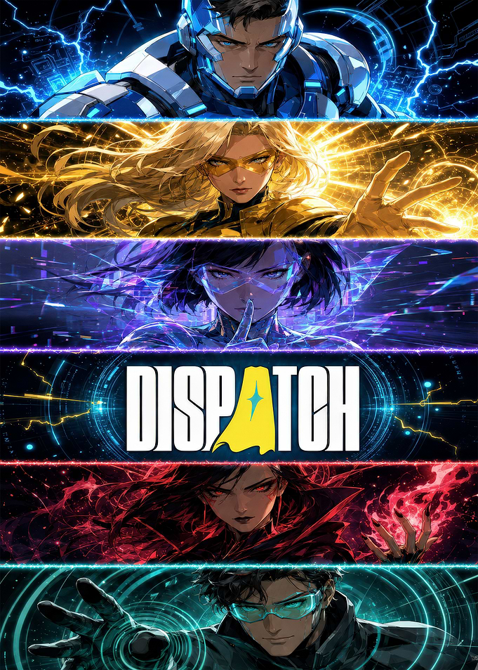 Dispatch Superhero Team Character Poster