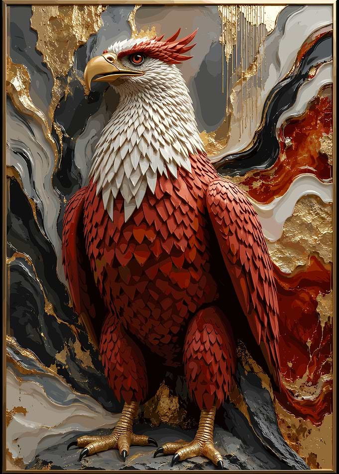 Majestic Red and Gold Eagle Portrait