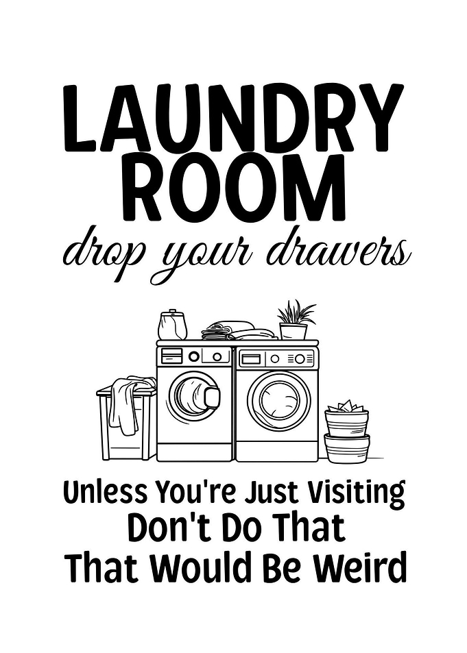 Funny Laundry Room Wall Art Sign