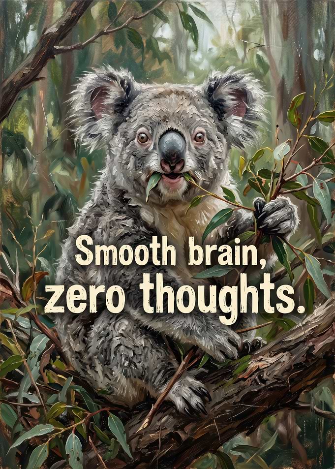 Funny Koala Smooth Brain Poster