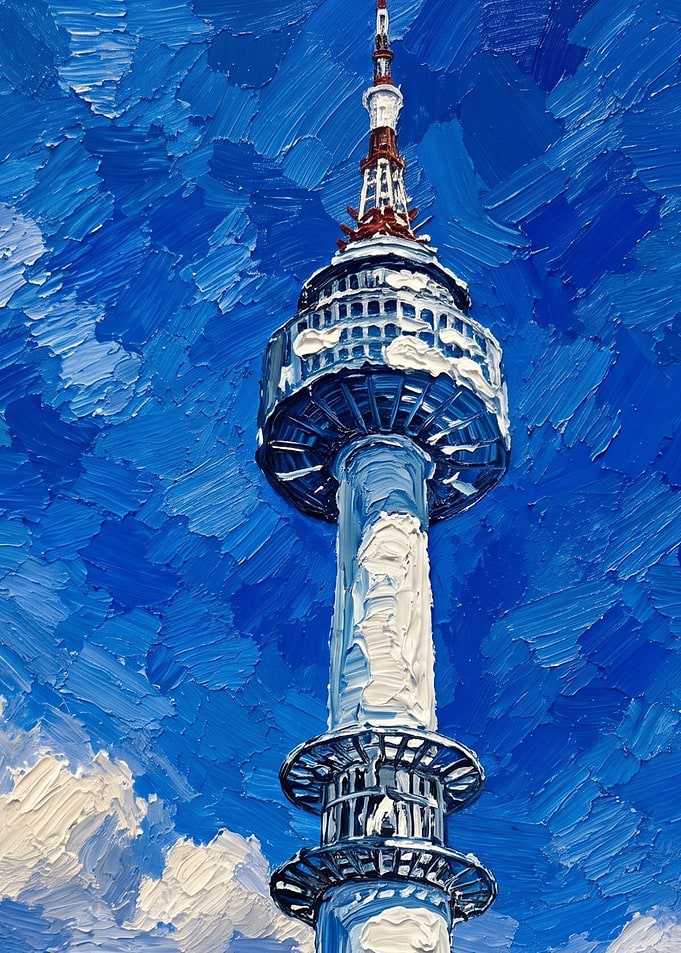 N Seoul Tower Oil Painting