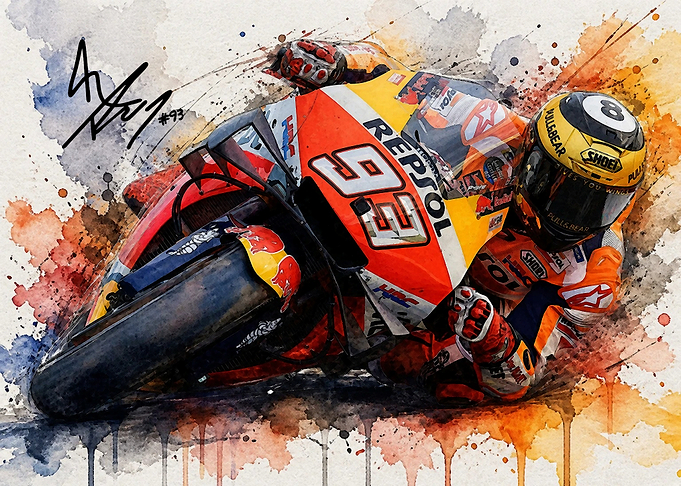 Marc Marquez Watercolor Art