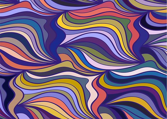 Colorful Abstract Wavy Line Pattern