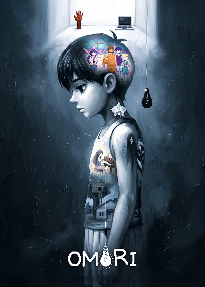 Omori Game Character Art Poster