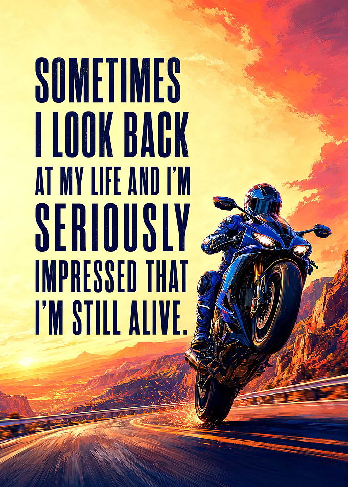 Motorcycle Wheelie Inspirational Poster