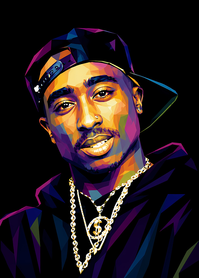 Tupac Shakur Low Poly Portrait
