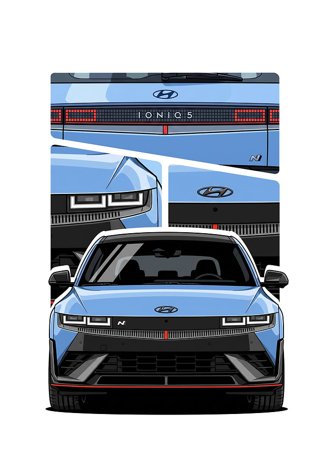 Hyundai Ioniq 5 N Car Illustration