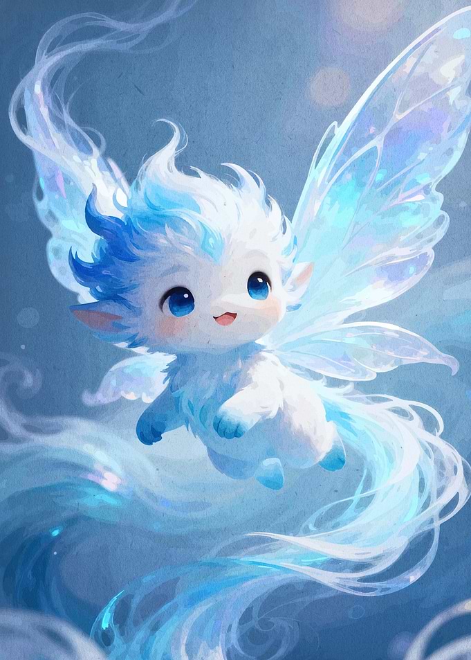 Cute Magical Blue Fairy Creature