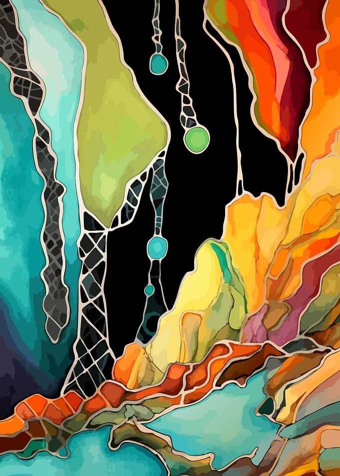 Abstract Stained Glass Style Artwork