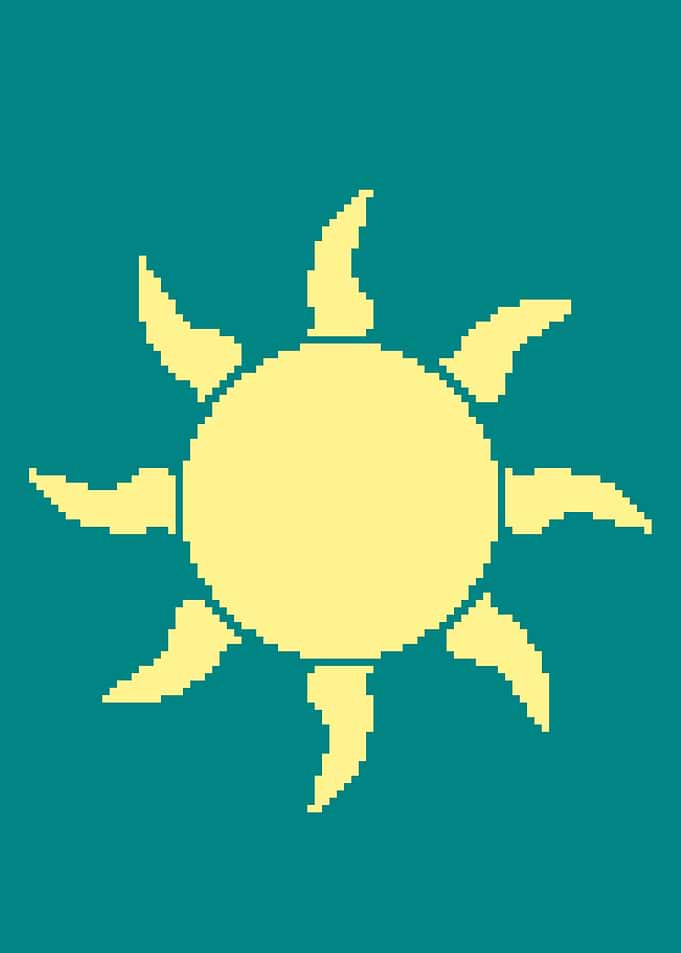 Pixel Art Sun Symbol