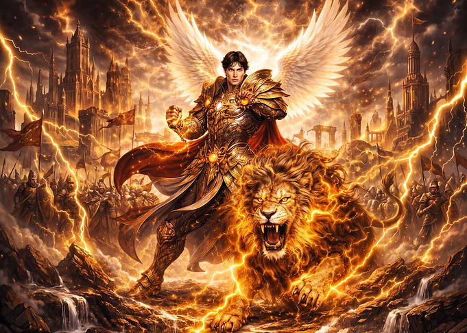 Angel Warrior and Lion of Lightning