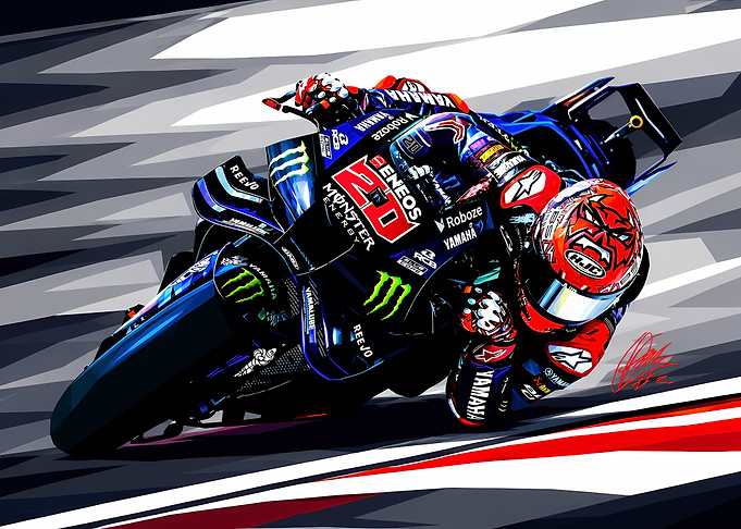 Fabio Quartararo MotoGP Racing Illustration