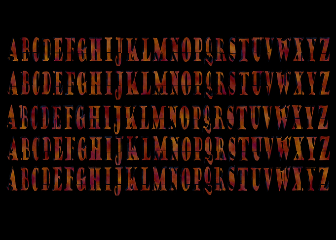 Fiery Alphabet Pattern Design