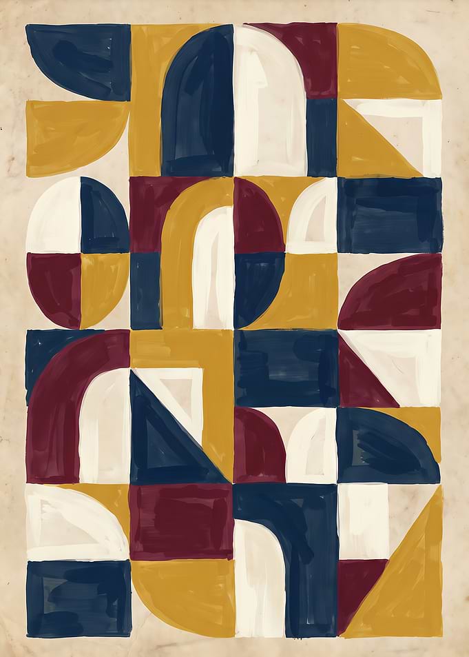 Geometric Abstract Mid-Century Modern Art