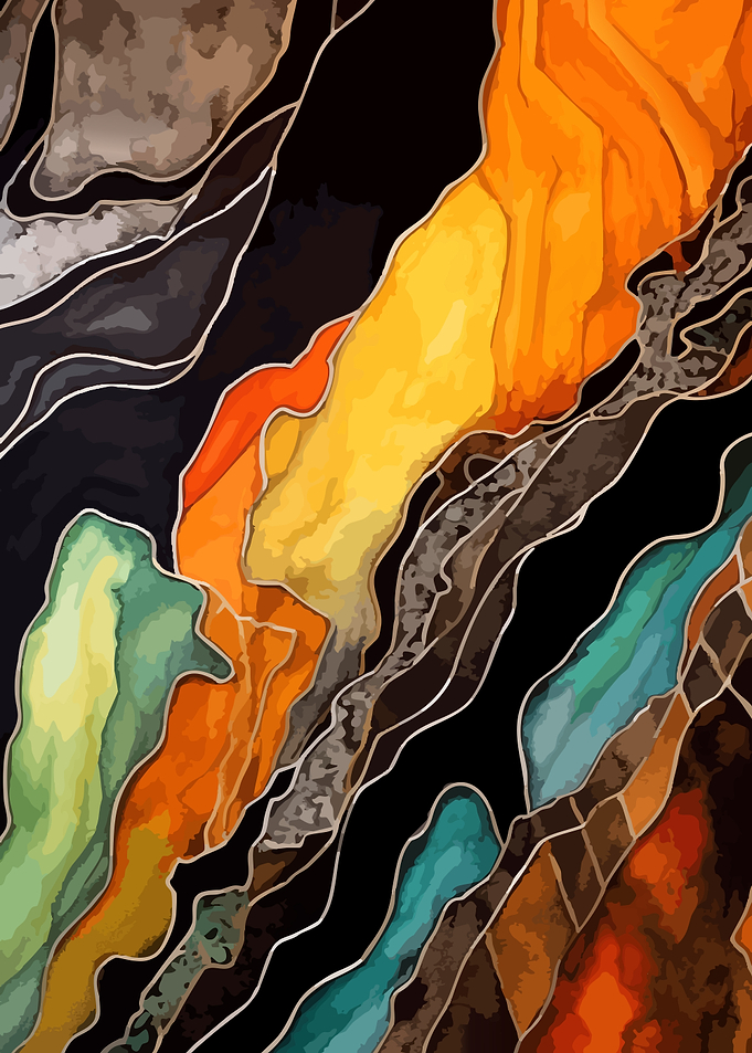 Abstract Colorful Wavy Layered Art