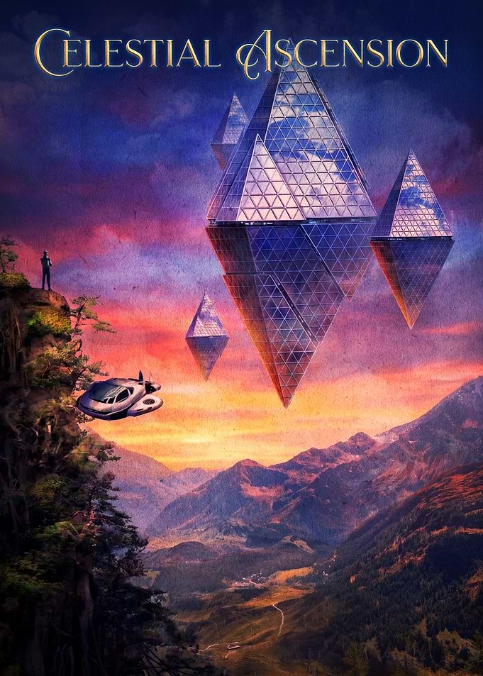 Celestial Ascension Sci-Fi Landscape