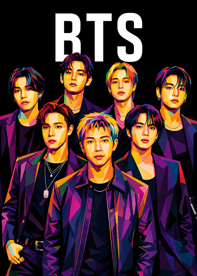 BTS Pop Art Portrait Poster