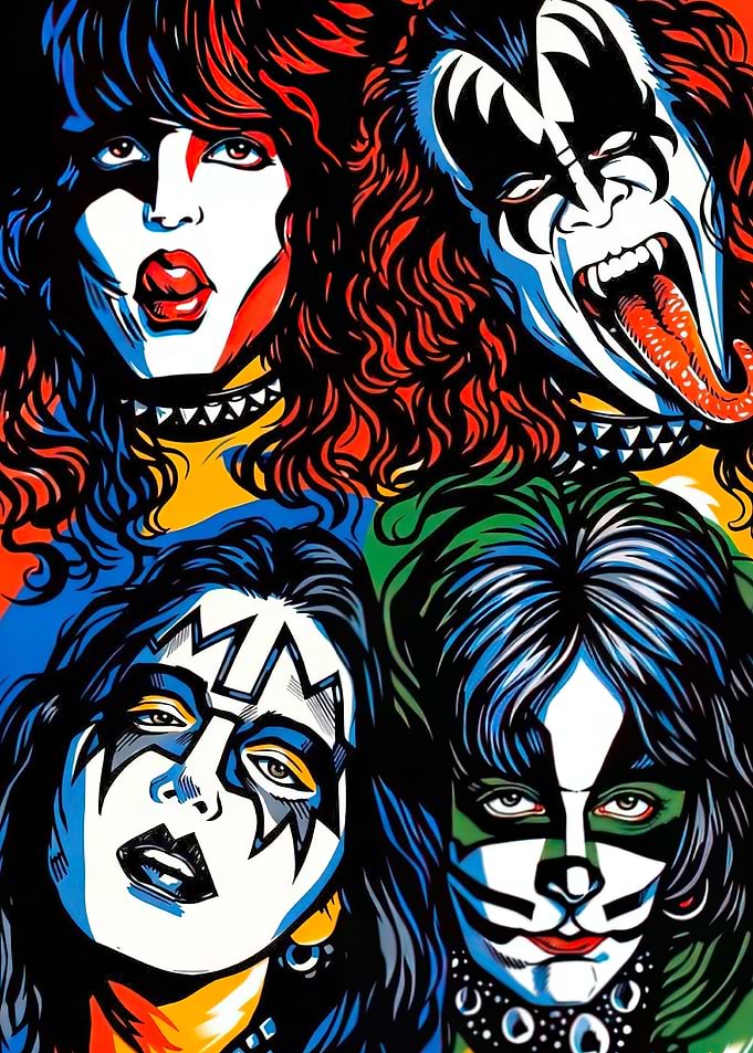 KISS Band Members Pop Art Portrait