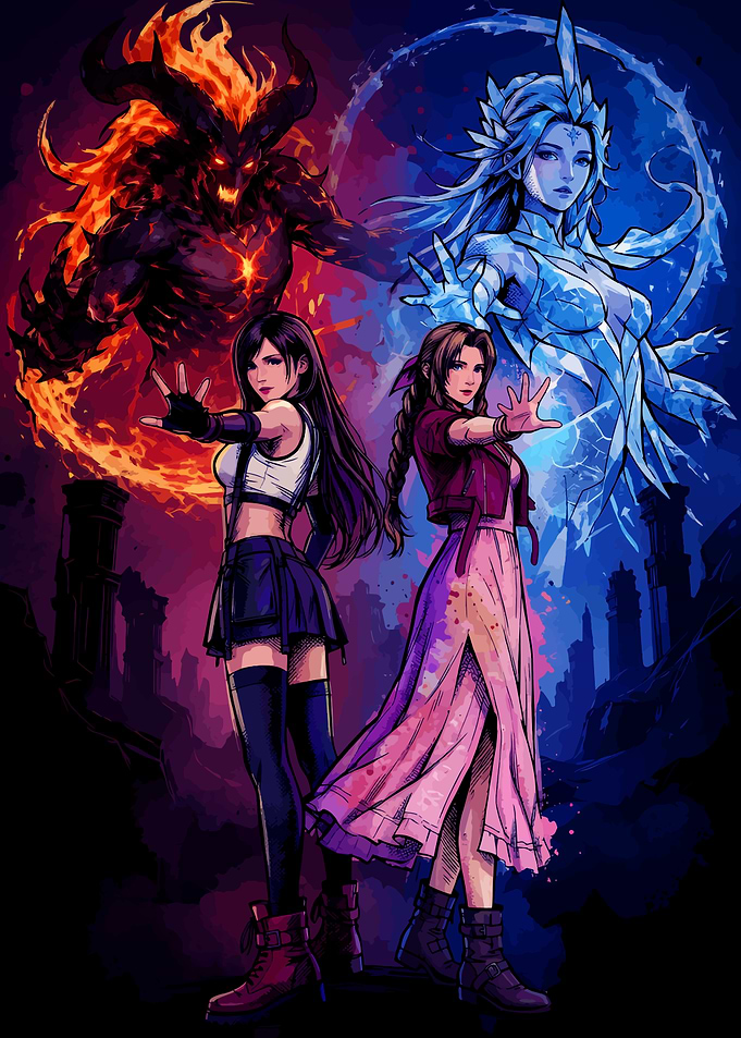 Final Fantasy VII Tifa and Aerith