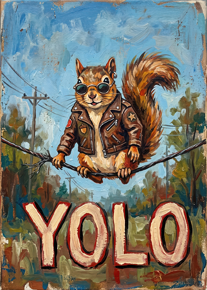 Cool Squirrel Wearing Leather Jacket