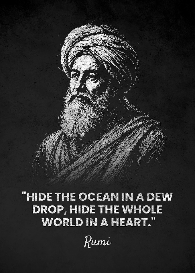 Rumi World Quote Inspirational Portrait Poster