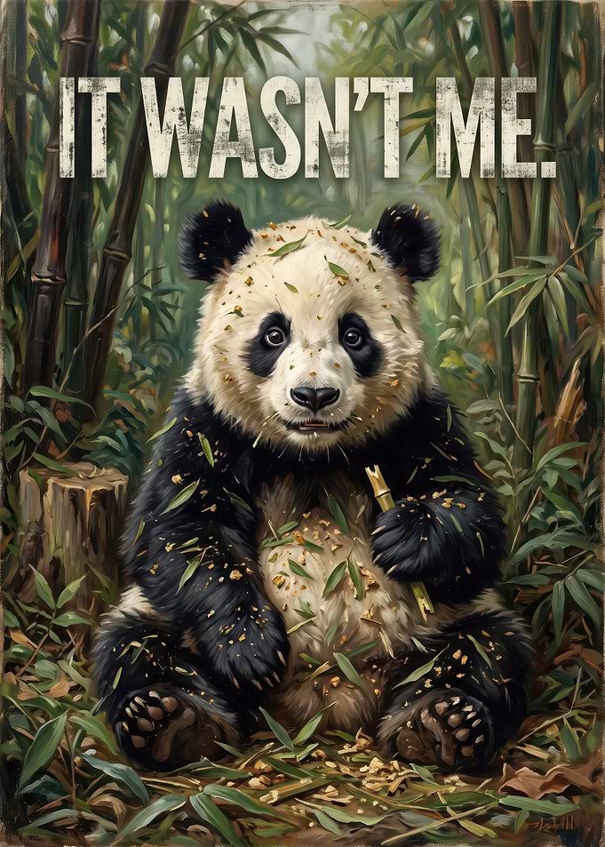 Funny Panda It Wasn't Me Poster