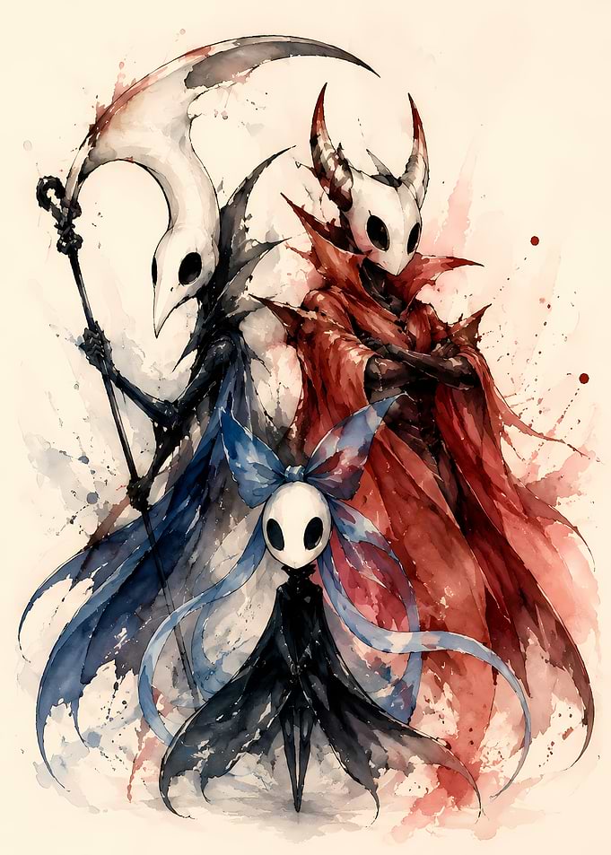Hollow Knight Inspired Trio Illustration