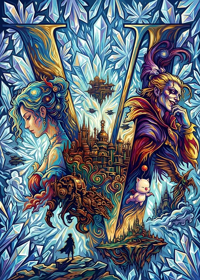 Final Fantasy V Crystal Tribute Art