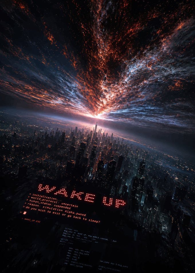 Wake Up Simulation Glitch Cityscape