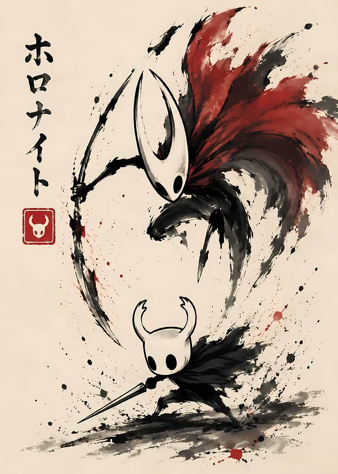 Hollow Knight Ink Wash Art