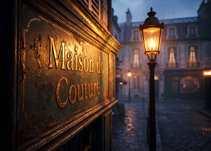 Vintage Maison de Couture Street Sign