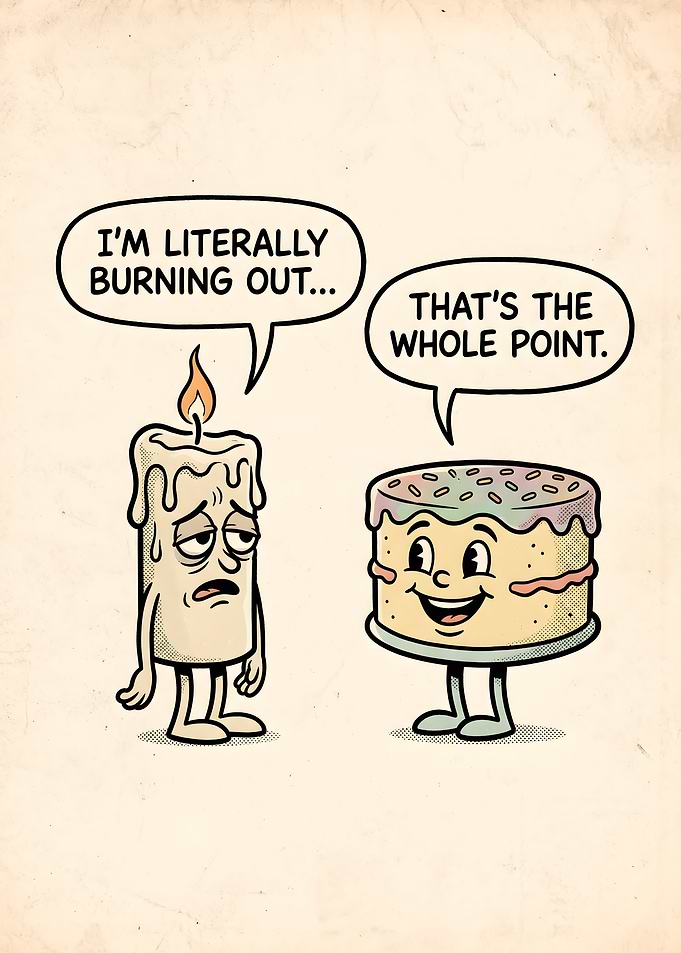 Funny Candle and Cake Comic
